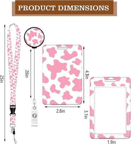 Cute ID Badge Holder with Retractable Clip,Adjustable Badge Lanyard, Reels for Women Kid Teacher Nurse Doctor Student - Cute Colorful Cat in Kuwait
