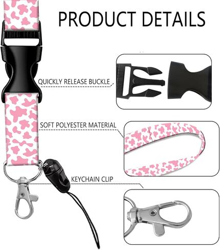 Cute ID Badge Holder with Retractable Clip,Adjustable Badge Lanyard, Reels for Women Kid Teacher Nurse Doctor Student - Cute Colorful Cat in Kuwait