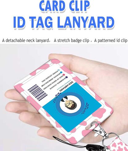 Cute ID Badge Holder with Retractable Clip,Adjustable Badge Lanyard, Reels for Women Kid Teacher Nurse Doctor Student - Cute Colorful Cat in Kuwait