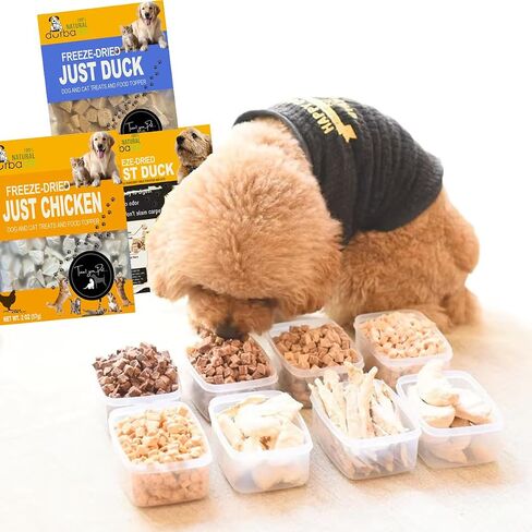 Freeze Dried Dog and Cat Treats Food Topper (2.0 oz, Duck & Chicken (2-Pack)) in Saudi Arabia