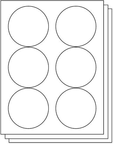 3-1/3 inch Round Labels for Inkjet & Laser Printers (6 per Sheet, 300 Circle Stickers, 50 Sheets) in Kuwait
