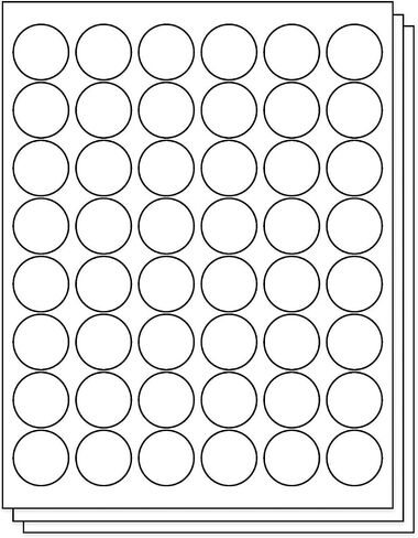 3-1/3 inch Round Labels for Inkjet & Laser Printers (6 per Sheet, 300 Circle Stickers, 50 Sheets) in Kuwait