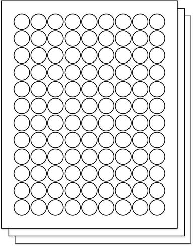 3-1/3 inch Round Labels for Inkjet & Laser Printers (6 per Sheet, 300 Circle Stickers, 50 Sheets) in Kuwait