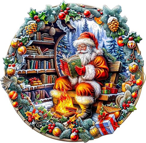 Wooden Puzzles for Adults, Wooden Jigsaw Puzzles for Adults Kids, 3D Christmas Town Unique Shaped Wood Puzzles Adult, Creative Birthday Gifts for Friends Family Game (11.4 * 11.4in 200pcs) in Saudi Arabia