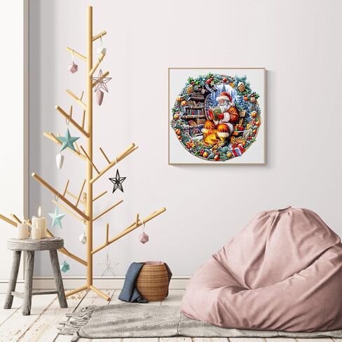 Wooden Puzzles for Adults, Wooden Jigsaw Puzzles for Adults Kids, 3D Christmas Town Unique Shaped Wood Puzzles Adult, Creative Birthday Gifts for Friends Family Game (11.4 * 11.4in 200pcs) in Saudi Arabia