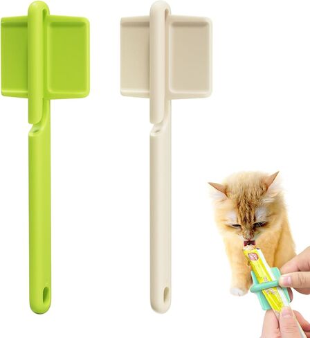 3pcs Cat Strip Feeders, Kitten Strip Squeeze Spoon for Wet Food and Liquid Snack, Cat Lickable Puree Treat Food Dispenser Pet Food Mixing Spoon Feeding Scoop for Pets (Blue & Green and White in Saudi Arabia