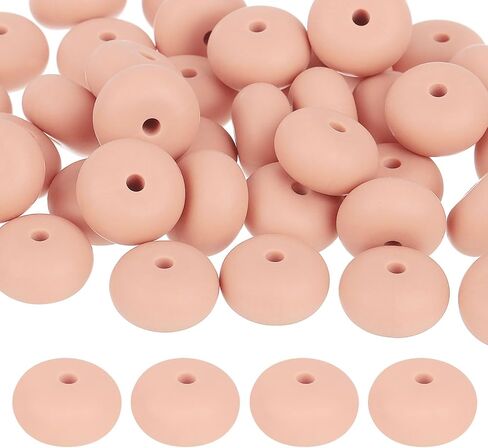 uxcell 50Pcs 12mm Gold Silicone Round Lentil Beads, Loose Beads for DIY Jewelry Making in Saudi Arabia