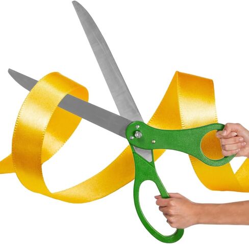 25 Inch Giant Scissors Ribbon Cutting Ceremony Set – Green Ribbon Cutting Ceremony Kit Extra Large with Grand Opening Ribbon for Events & Business Launches in Kuwait
