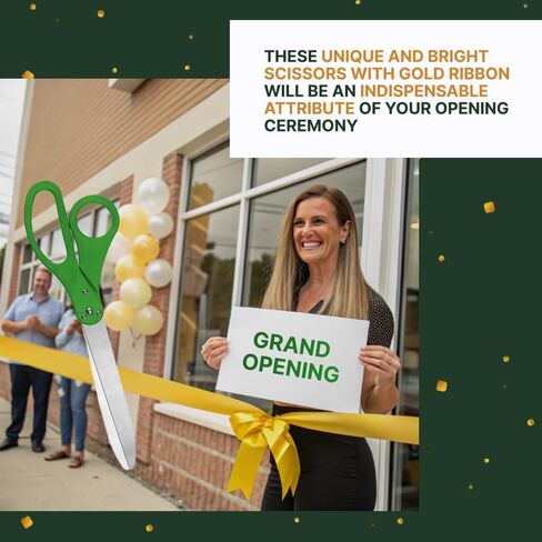 25 Inch Giant Scissors Ribbon Cutting Ceremony Set – Green Ribbon Cutting Ceremony Kit Extra Large with Grand Opening Ribbon for Events & Business Launches in Kuwait