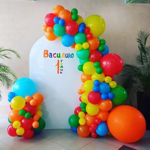 Biapian Pastel Balloon Arch, 104PCS Rainbow Balloon Garland With 18/12/10/5 Inch Different Sizes Macaron Pink Blue Purple Party Latex Balloon for Birthday Baby Shower Wedding Party Decorations in Saudi Arabia
