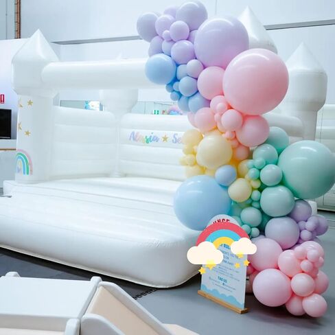 Biapian Pastel Balloon Arch, 104PCS Rainbow Balloon Garland With 18/12/10/5 Inch Different Sizes Macaron Pink Blue Purple Party Latex Balloon for Birthday Baby Shower Wedding Party Decorations in Saudi Arabia