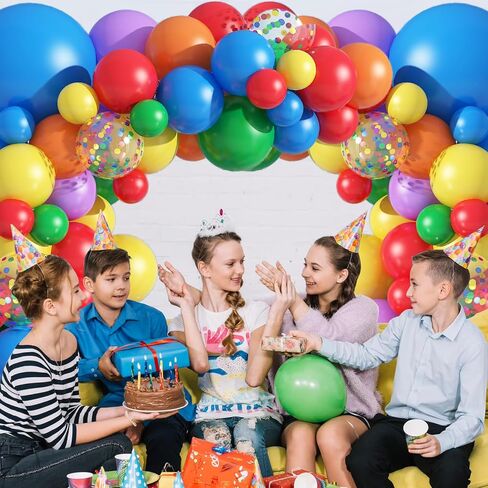 Biapian Pastel Balloon Arch, 104PCS Rainbow Balloon Garland With 18/12/10/5 Inch Different Sizes Macaron Pink Blue Purple Party Latex Balloon for Birthday Baby Shower Wedding Party Decorations in Saudi Arabia