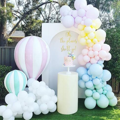 Biapian Pastel Balloon Arch, 104PCS Rainbow Balloon Garland With 18/12/10/5 Inch Different Sizes Macaron Pink Blue Purple Party Latex Balloon for Birthday Baby Shower Wedding Party Decorations in Saudi Arabia