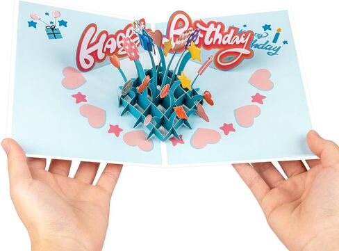 Mini Element Pop Up Card Happy Birthday Greeting Card,3D Birthday Gift for Adults and Kids with Blank Note Card & Envelope, Foldable Celebration Cards for Daughter, Son, Mom, Dad, Friend, Children in Saudi Arabia