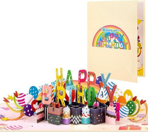 Mini Element Pop Up Card Happy Birthday Greeting Card,3D Birthday Gift for Adults and Kids with Blank Note Card & Envelope, Foldable Celebration Cards for Daughter, Son, Mom, Dad, Friend, Children in Saudi Arabia