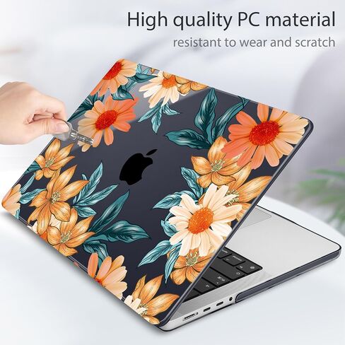 May Chen for MacBook Pro 14 inch M3 M2 M1 Chip (Models: A3401 A3185 A2918 A2995 A2779 A2442) 2021 2022 2023 2024 Release, Bow Print Hard Shell Case wtih Keyboard Cover, Sakura Pink Glitter in Saudi Arabia