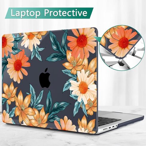 May Chen for MacBook Pro 14 inch M3 M2 M1 Chip (Models: A3401 A3185 A2918 A2995 A2779 A2442) 2021 2022 2023 2024 Release, Bow Print Hard Shell Case wtih Keyboard Cover, Sakura Pink Glitter in Saudi Arabia
