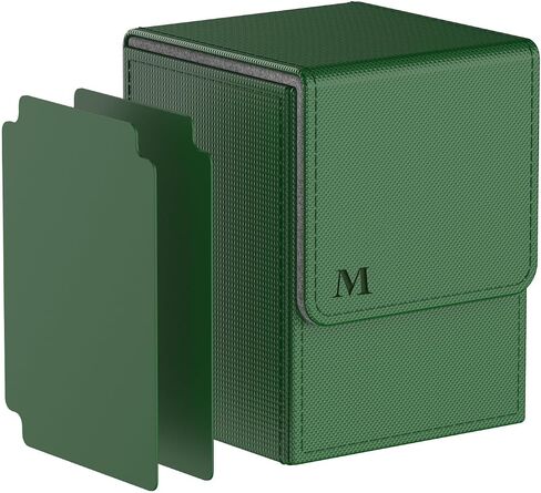 مربع سطح السفينة متوافق مع بطاقات MTG ، علبة بطاقة التداول مع 2 فواصل لكل حامل ، وحجم كبير ل 100+ بطاقة (أسود رائع) in Saudi Arabia