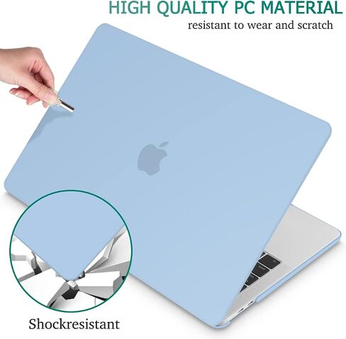 Tuiklol Compatible with MacBook Pro 13 inch Case 2022 2021 2020-2016 M2 M1 A2338 A2251 A2289 A2159 A1989 A1706 Touch Bar, Hard Shell Case + Keyboard Cover + Screen Protector, Airy Blue in Saudi Arabia