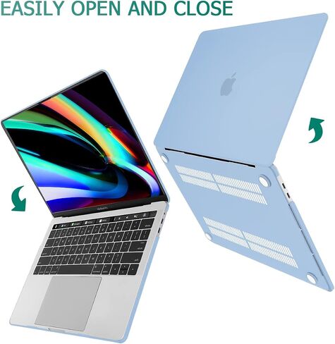 Tuiklol Compatible with MacBook Pro 13 inch Case 2022 2021 2020-2016 M2 M1 A2338 A2251 A2289 A2159 A1989 A1706 Touch Bar, Hard Shell Case + Keyboard Cover + Screen Protector, Airy Blue in Saudi Arabia