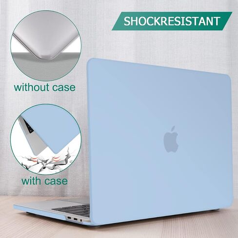 Tuiklol Compatible with MacBook Pro 13 inch Case 2022 2021 2020-2016 M2 M1 A2338 A2251 A2289 A2159 A1989 A1706 Touch Bar, Hard Shell Case + Keyboard Cover + Screen Protector, Airy Blue in Saudi Arabia