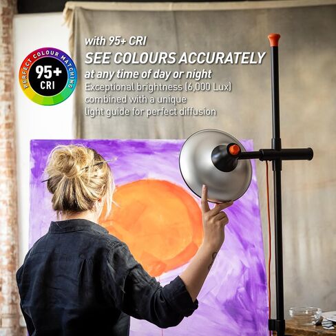 daylight Company Easel Lamp Go™ Premium 95+ CRI LED Art Lamp with 3-Step Dimmer, USB-C Cable, and Built-in Battery for Superb Color Reproduction and Uninterrupted Illumination in Saudi Arabia