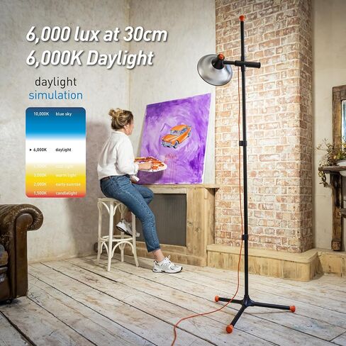 daylight Company Easel Lamp Go™ Premium 95+ CRI LED Art Lamp with 3-Step Dimmer, USB-C Cable, and Built-in Battery for Superb Color Reproduction and Uninterrupted Illumination in Saudi Arabia