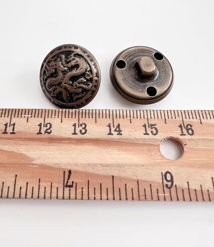 PEPPERLONELY 10PC Dragon Metal Buttons for Clothing, Jeans, Crafts, Pants, Blazer, Sewing, Jacket, Jewlery Making (Antiqued Bronze, 25mm) in Kuwait