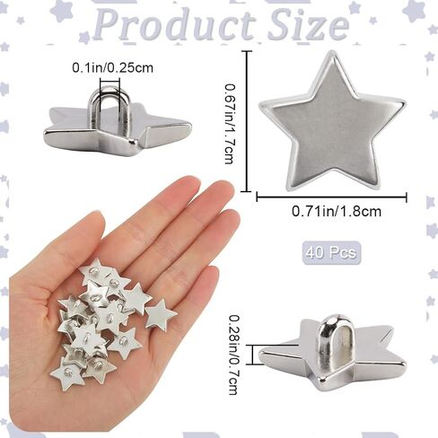 GORGECRAFT 1 Box 40Pcs Plastic Pentagram Star Buttons Decorative Small Mini Silver 1 Hole Coat Button for Clothing DIY Crafts Sewing Embellishments Cardmaking Scrapbooking 0.71inch(18mm) in Saudi Arabia