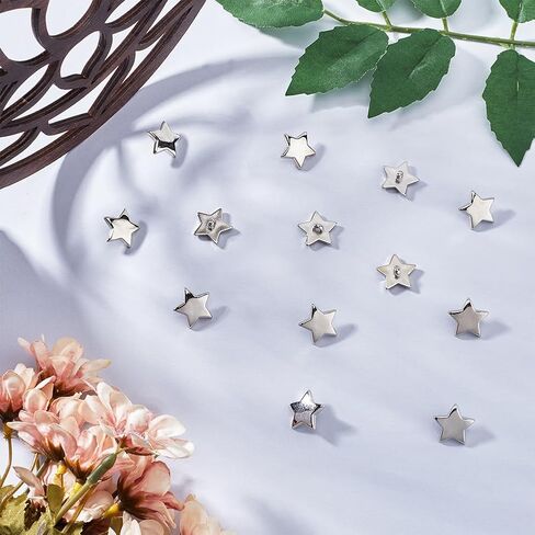 GORGECRAFT 1 Box 40Pcs Plastic Pentagram Star Buttons Decorative Small Mini Silver 1 Hole Coat Button for Clothing DIY Crafts Sewing Embellishments Cardmaking Scrapbooking 0.71inch(18mm) in Saudi Arabia