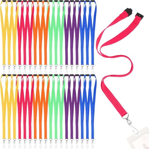 Patelai 60 PCS Breakaway Lanyards with J Hook Bulk Flat لشارات الهوية شارة الشحمة الشحرية. in Saudi Arabia