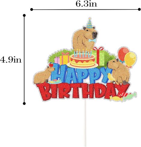 18pcs Cute Capybara Dessert Cupcake Toppers, Animal Themed Capybara Birthday Cupcake Picks, Cute Cartoon Capybara Party Decorations of Kids in Saudi Arabia