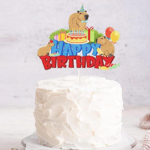 18pcs Cute Capybara Dessert Cupcake Toppers, Animal Themed Capybara Birthday Cupcake Picks, Cute Cartoon Capybara Party Decorations of Kids in Saudi Arabia