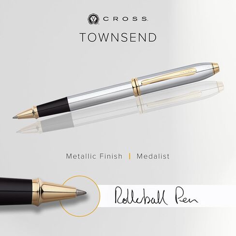 Cross Townsend Medalible Pen Rollerball Pen ، 23 قيراط مطلي بالذهب ، يشمل صندوق هدايا فاخرة in Kuwait
