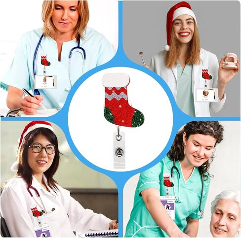 Nurse Badge Reel Retractable Bling Acrylic Nursing ID Card Alligator Clip Cute Glitter Rotatable Name Tag Holder for RN Obstetrics Dentistry Pediatrics Docter Students Teachers(Tooth) in Kuwait