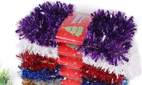 YYCRAFT Gold Metallic Twist Garland Tinsel Garland Christmas Tree Garland- 3" x 10 Yards in Kuwait
