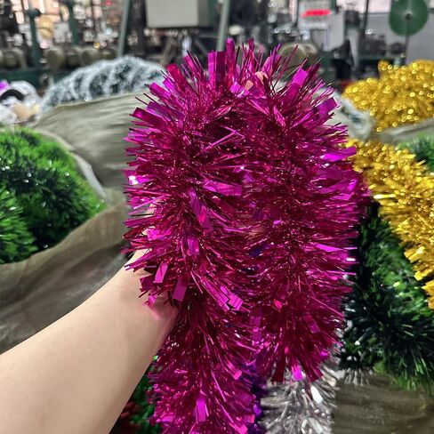 YYCRAFT Gold Metallic Twist Garland Tinsel Garland Christmas Tree Garland- 3" x 10 Yards in Kuwait