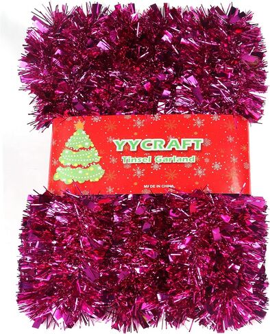 YYCRAFT Gold Metallic Twist Garland Tinsel Garland Christmas Tree Garland- 3" x 10 Yards in Kuwait