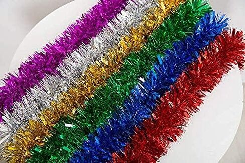 YYCRAFT Gold Metallic Twist Garland Tinsel Garland Christmas Tree Garland- 3" x 10 Yards in Kuwait