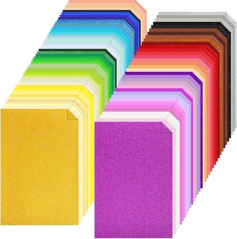 Sinmoe 200 Sheets 8.5'' x 11'' Colored Construction Paper Cardstock Starter Kit 200 Gsm Double Sided Printed Thick Cardstock Paper for Kids DIY Cards Making Scrapbooking School(Multicolor-40) in Saudi Arabia