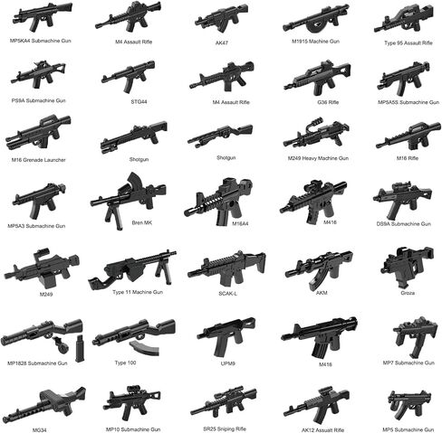 إكسسوارات جيش الأسلحة العسكرية WW2 التي تم تحديدها للأرقام ، 280+ قطعة من طوب Swat Soldier من الطوب والدروع ، متوافقة مع اللبنات الرئيسية للعلامات التجارية للأولاد in Kuwait