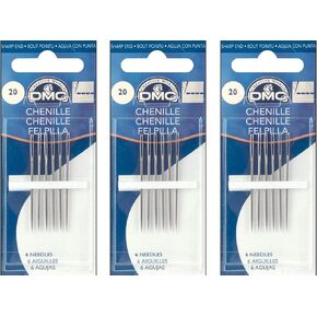 DMC 1768-22 Chenille Hand Needles, 6/pkg, Size 22 (3 Pack)