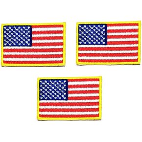 Umama Patch Set of 3 Mini flag '' 1.1X1.6 '' USA America National Flag Applique Patch Military Uniform Emblem Embroidered Iron On or Sew On Patch Craft Clothing Decorative Repair