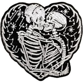 Love You Forever Skeleton Vintage Embroidered Patch Iron on Patches for Clothing Jackets T-Shirt Backpacks...