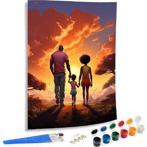 SKRYUIE Paint by Numbers Kits for Adults African Americans, Acrylic Africa Oil Paint by Numbers for Adults Beginner Canvas with Brushes Paintwork Art Crafts for Home Decor 16x20 inch u1