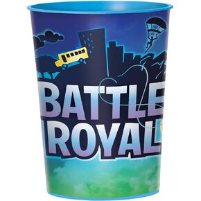 Bold Battle Royal Plastic Favor Cup - 16 Oz, 1 Count - Eye-catching Blue Design - Reusable & Durable - Ideal For Kids, Gamers & Fans