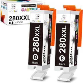 Miss Deer Compatible 280 281 Ink Cartridges for Canon PGI-280XXL CLI-281XXL for Pixma TR8520 TR8620 TS6120 TR7520 TS8220 TR8600 TS6220 TS6320 TS8320 TS9120 TS9521c Printer (1 PGBK 1BK 1C 1M 1Y) 5 Pack