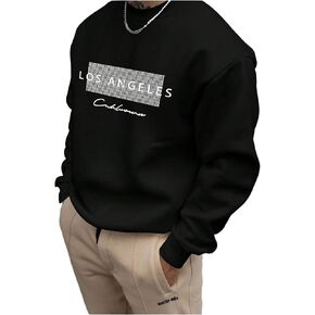 سويت شيرت رجالي من GORGLITTER لوس أنجلوس بياقة دائرية وأكمام طويلة in Kuwait