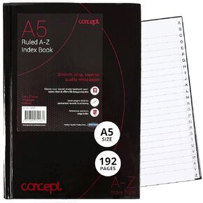 C3242031 A5 Concept 192 Page A-Z Index Hardback Notebook