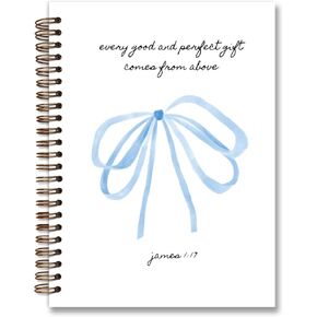 Coquette Spiral Notebook for Church Notes,Coquette Bow Christian Notebook,Christian Gifts for Women,Church Notes Notebook for Bible Notes,Hardcover Spiral Notebook 5.5x8.3
